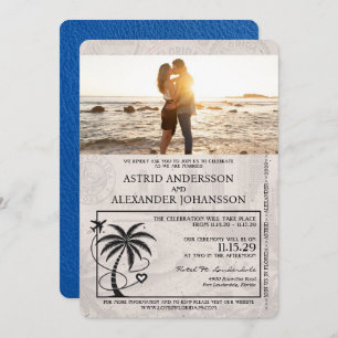 Royal Blue Florida Passport Hochzeit Einladung