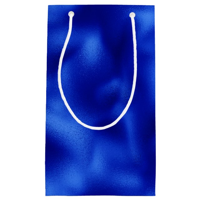 Royal Blue Foil Hanukkah Kleine Geschenktüte (Vorderseite)