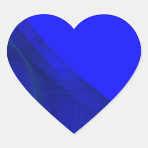 Royal Blue Fraktal Background Heart Sticker