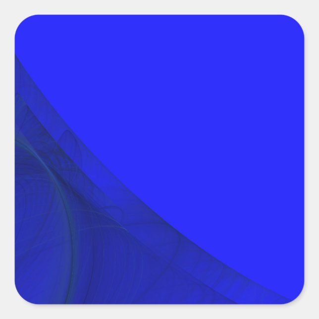 Royal Blue Fraktal Background Square Aufkleber (Vorderseite)