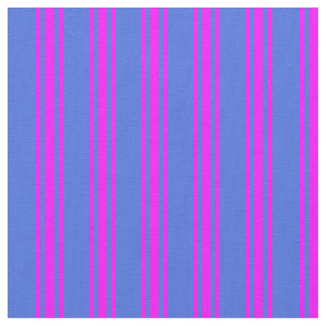 Royal Blue & Fuchsia Farbige Streifen Stoff (Nahaufnahme)
