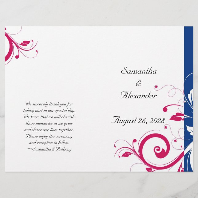 Royal Blue/Fuchsia Swirl Foldable Program (Vorderseite)