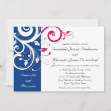 Royal Blue/Fuchsia Swirl Wedding
