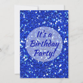 Royal Blue Funkelnd Imitate Glitzern Birthday Part Einladung