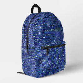 Royal Blue Funkelnd Imitats Sequins Bedruckter Rucksack