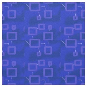 Royal Blue Geometric Circuit Fabric Stoff