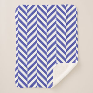 Royal Blue Geometric Herringbone Pattern Sherpadecke