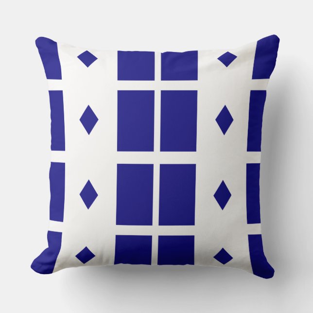Royal Blue Geometric Throw Pillow Kissen (Vorderseite)