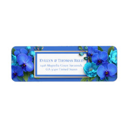 Royal Blue Gilded Orchid Nature Return Address