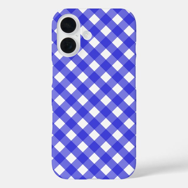Royal Blue Gingham Case-Mate iPhone Hülle (Rückseite)