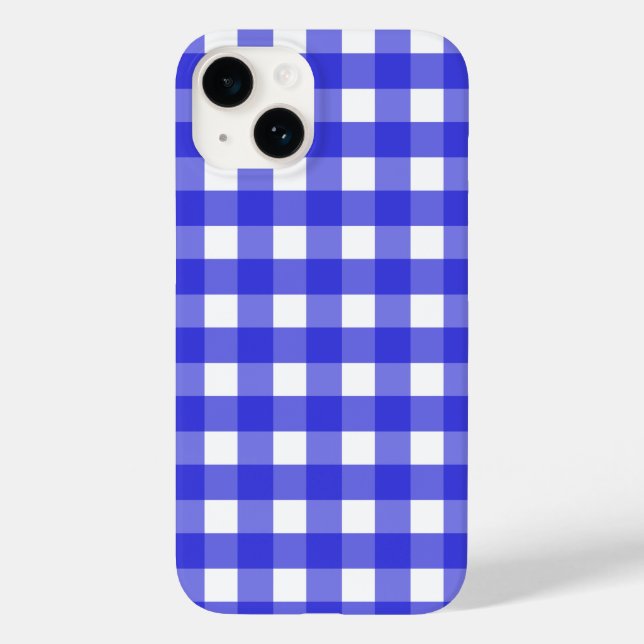 Royal Blue Gingham Case-Mate iPhone Hülle (Rückseite)