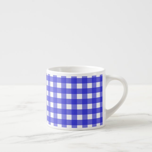 Royal Blue Gingham Espressotasse (Rechts)