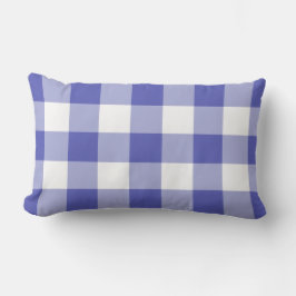 Royal Blue Gingham Pattern Checkered Kissen Für Draußen