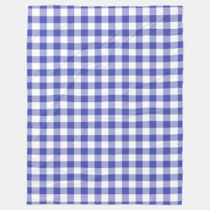 Royal Blue Gingham Pattern Fleecedecke