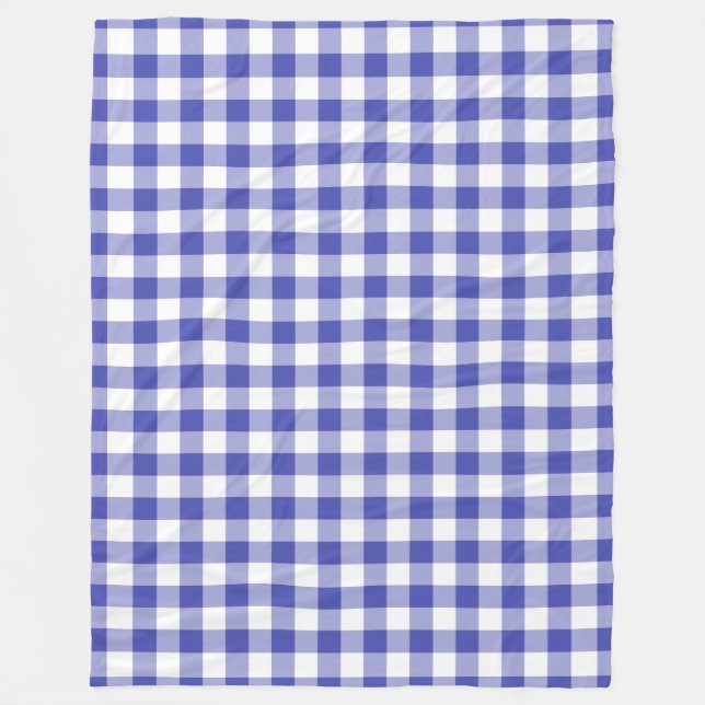 Royal Blue Gingham Pattern Fleecedecke (Vorderseite)