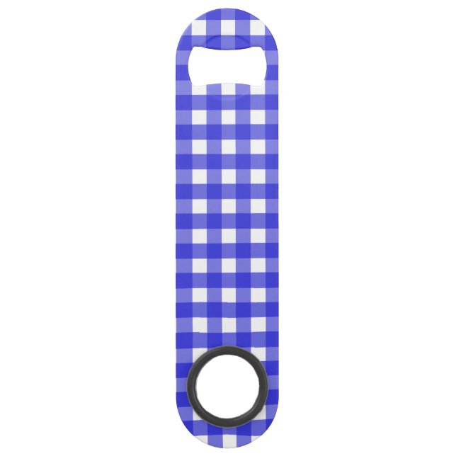 Royal Blue Gingham Speed Flaschenöffner (Vorderseite)