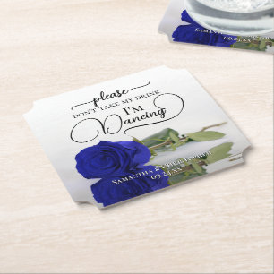 Royal Blue Glam Rose Nimm meine Trinkhochzeit nich Untersetzer