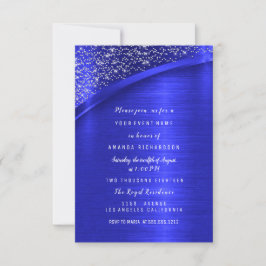 Royal Blue Glitzer Brautparty Birthday Einladung