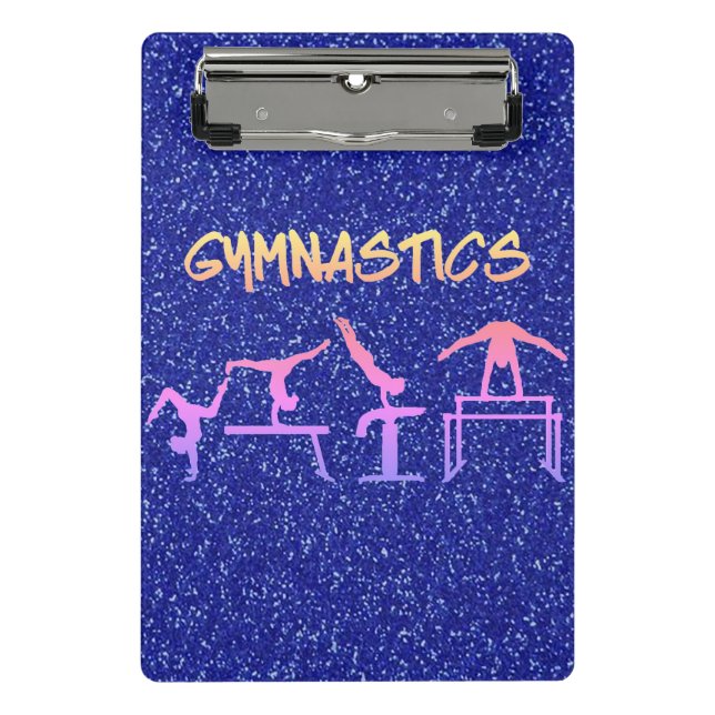 Royal Blue Glitzer Gymnastik Mini Klemmbrett (Vorderseite)