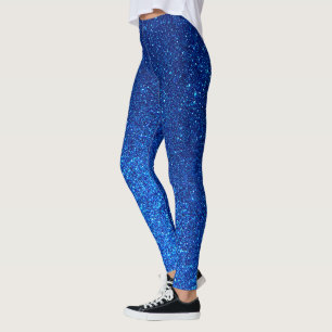 Royal Blue Glitzer Navy Galaxy Glitzern Yoga Leggings