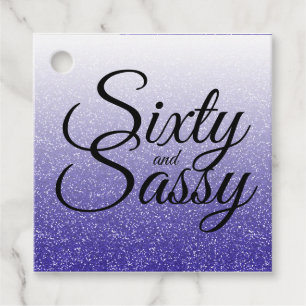 Royal Blue Glitzer Ombre 60 Sassy 60. Geburtstag Geschenkanhänger