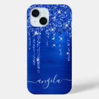 Royal Blue Glitzer Tropfens Glam Girly Signature
