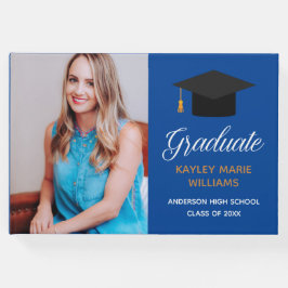 Royal Blue Gold Abschluss Foto 2025 Autograph Gästebuch