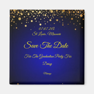 Royal Blue Gold Abschluss speichern das Date Magne Magnet