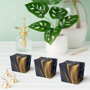 Royal Blue Gold Abstrakt Swirl Geschenkschachtel