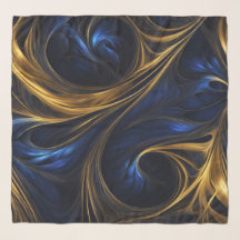 Royal Blue Gold Abstrakt Swirl