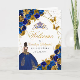 Royal Blue & Gold Butterfly Quinceanera Programm