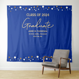 Royal Blue Gold Class 2023 Abschluss Wandteppich