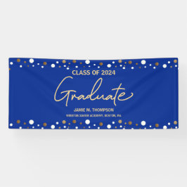Royal Blue Gold Class 2024 Abschluss Banner