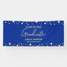 Royal Blue Gold Class 2024 Name Graduate Banner