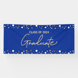 Royal Blue Gold Class Banner 2024 Abschluss