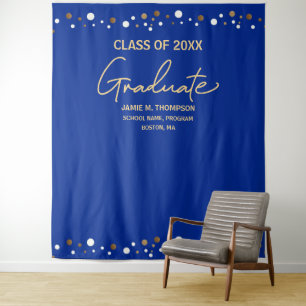 Royal Blue Gold Class Grand Backdrop Abschluss Wandteppich