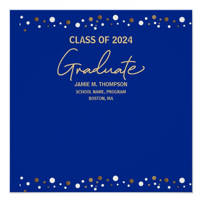 Royal Blue Gold Class von 2024 Custom Poster (Vorderseite)