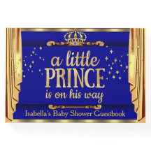 Royal Blue Gold Drapes Prince Baby Dusche
