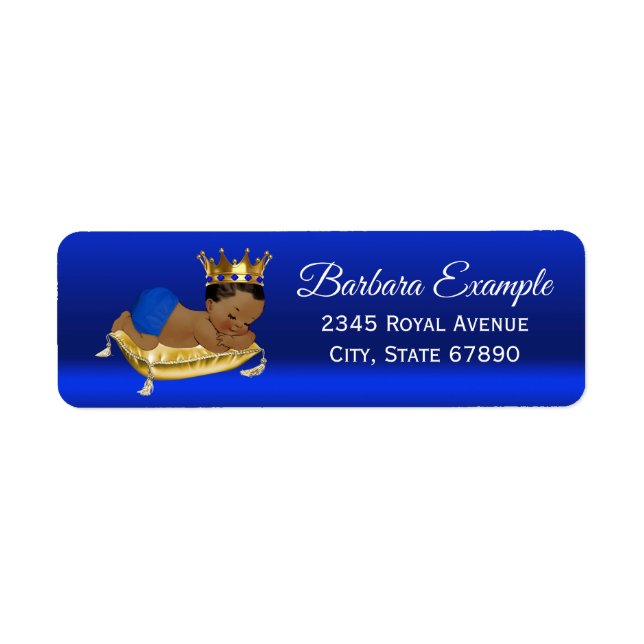 Royal Blue Gold Ethnic Prince Address Labels (Vorne)