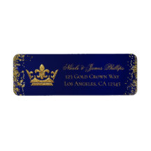 Royal Blue & Gold Glitzer Crown Wedding Geburtstag