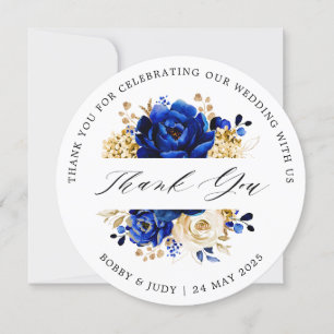 Royal Blue Gold Hochzeitskarte Einladung