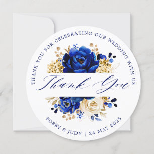 Royal Blue Gold Hochzeitskarte Einladung