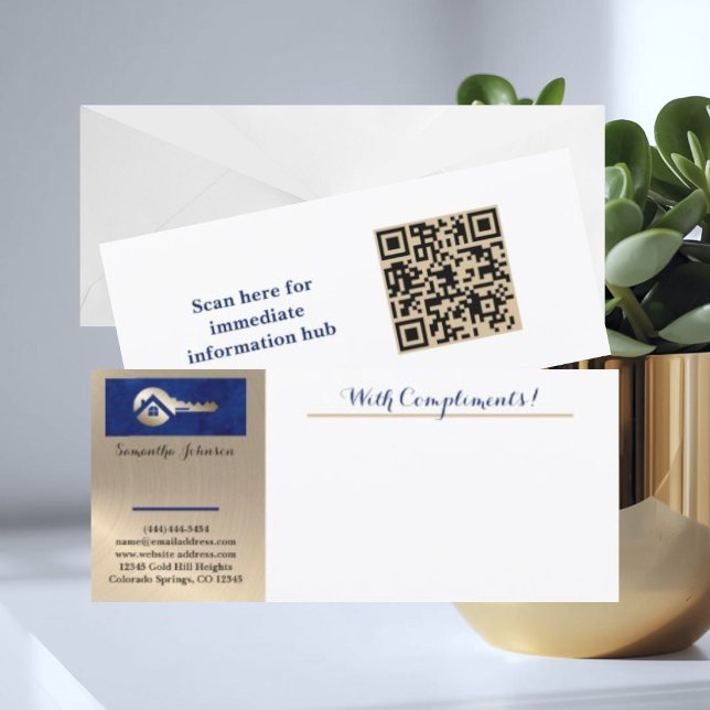 Royal Blue Gold Key Realtor With Compliments Slip (Von Creator hochgeladen)