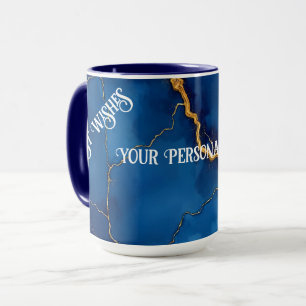 Royal Blue Gold Marble Collection Tasse