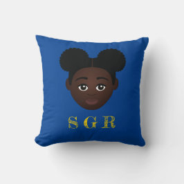 Royal Blue & Gold Message Throw Pillow Kissen