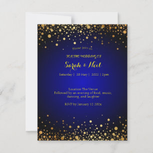 Royal Blue Gold Popular Wedding Einladung