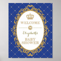 Royal Blue & Gold Prince Baby Dusche Begrüßungszei