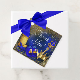 Royal Blue Gold Prince Baby Dusche Geschenkanhänger