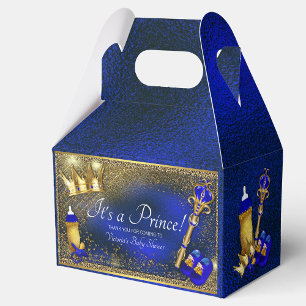 Royal Blue Gold Prince Baby Dusche Geschenkschachtel
