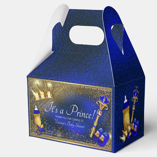 Royal Blue Gold Prince Baby Dusche Geschenkschachtel (Von Creator hochgeladen)
